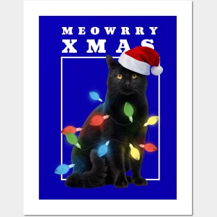 Funny Christmas cat Meowrry Xmas Posters and Art